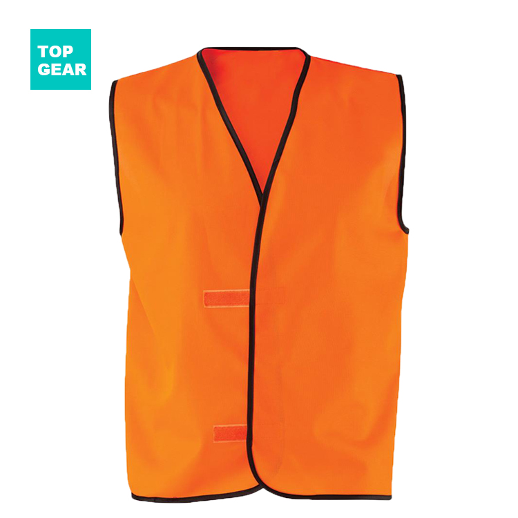 men's hi-vis safety vest with black binding